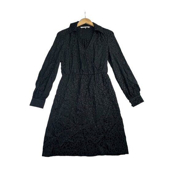 Trina‎ Turk 100% Silk Animal Print Dress size 0 Black - Picture 1 of 6